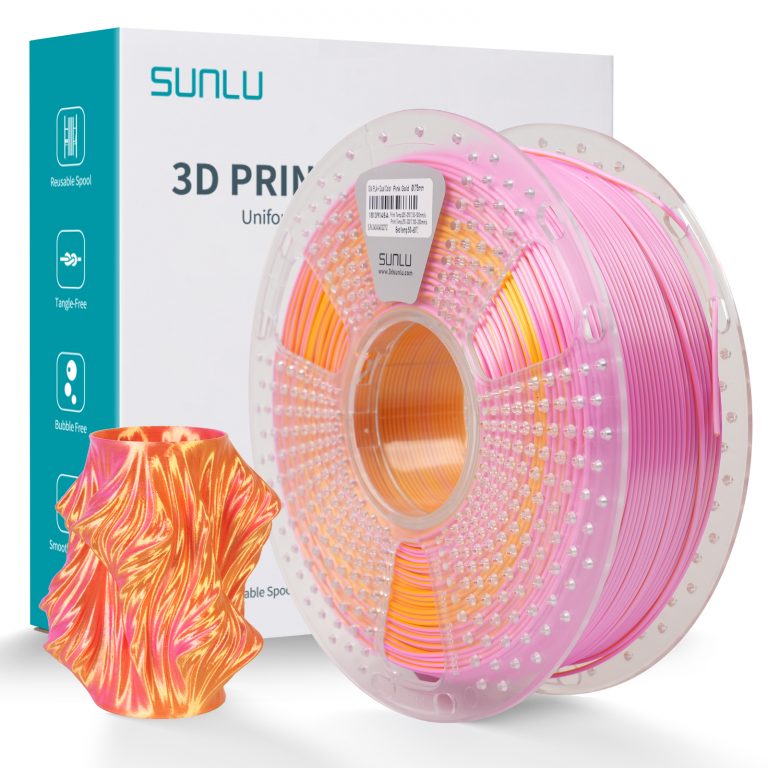 Silk PLA plus dual color pink gold